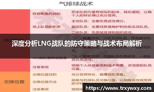 深度分析LNG战队的防守策略与战术布局解析