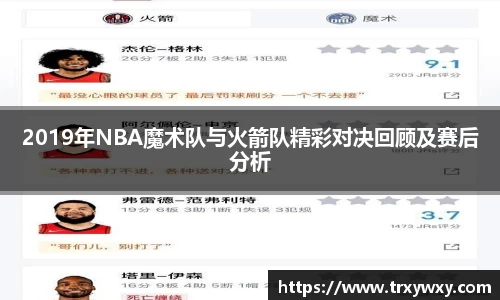 2019年NBA魔术队与火箭队精彩对决回顾及赛后分析